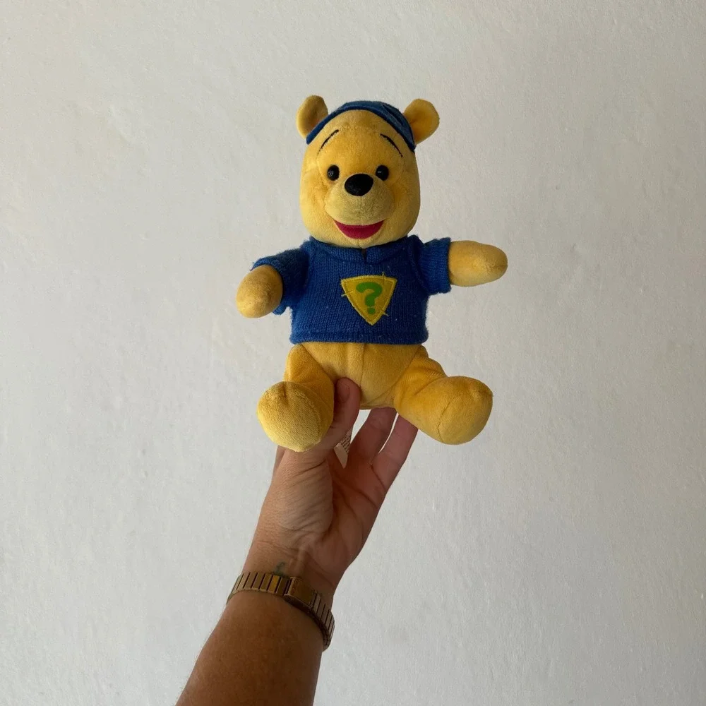 Disney Parks Winnie the Pooh Super Sleuth Plush Blue Sweater Detective Bear